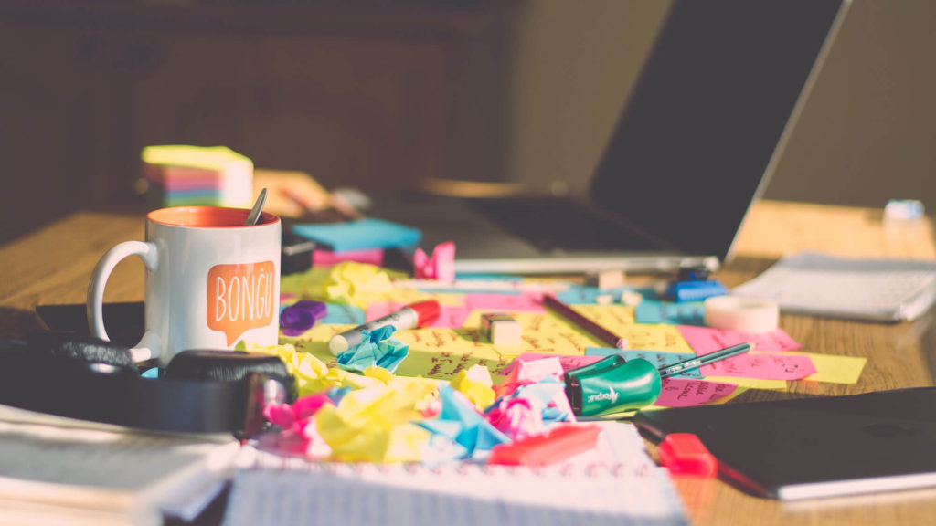 Disorganised desk